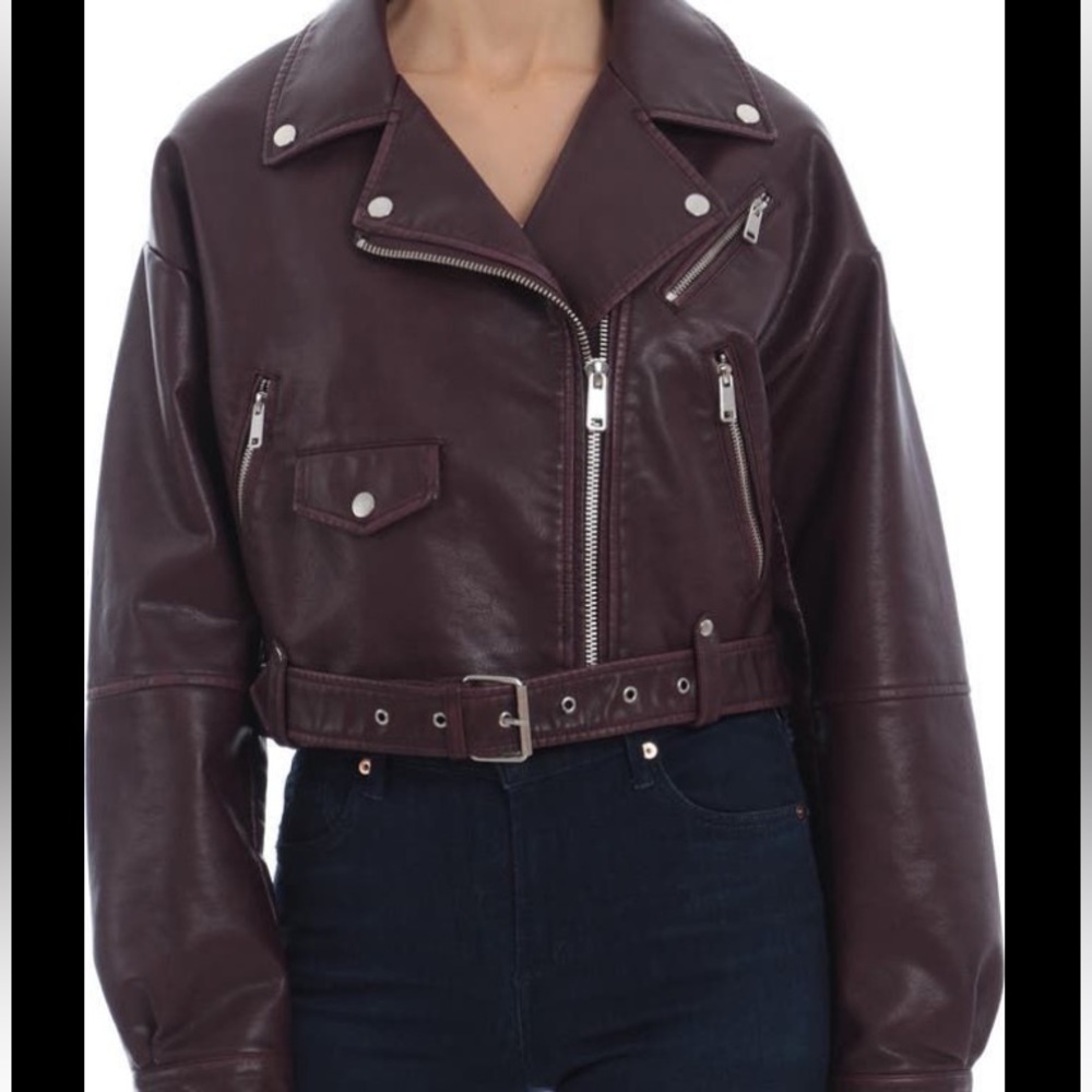 NWT AVEC LES FILLES faux leather jacket